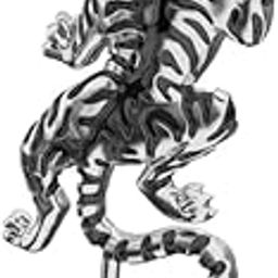 POUNCE TIGER - Pure Titanium Steel Ear Crawler Hook Pin Cuff Earrings for Men & Boys-picture-34