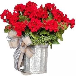 MERISHOPP 2X Artificial Red Geranium Bucket Wreath Fake Garland Home Decor Window Wall|Home & Garden|Home D?©cor|Floral D?©cor-image-71