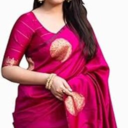 Women's Kanjivaram Soft Pure Silk Banarasi Sarees With Blouse Piece-picture-30