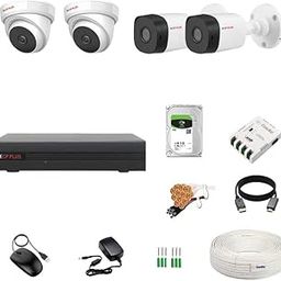 4 Channel DVR + 5MP 2 Dome & 2 Bullet Cameras with Audio Recording (Day/Night Vision) + 1TB HDD + Copper Cable Roll (1+3) + CLOCITE 4 CH Power Supply + BNC & DC Full Combo Kit-29