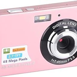 GOWENIC Digital Camera, 4K HD Camera, 48MP Autofocus Vlogging Camera with 8X Zoom, 2.7 Inch Screen Compact Small Camera for Travel Party Growth Records (Pink)-image-98