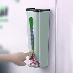 wolpin Plastic Garbage Bags Storage Dispenser Self Adhesive Kitchen Home - Nordic Blue, Pull-Out-image-66