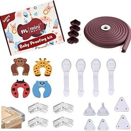 Minimavin Baby Safety Kit - 6.5ft Edge Protector + 4 Corner Guards + 4 Door Stoppers + 6 Socket Guards + 4 Child Safety Locks - Door Guard for Home, Corner Protector for Sharp Edges Set of 24pcs-image-70