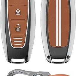 SHOPOFLUX Metal Key Cover Compatible with Baleno | Breeza | S Cross | Ciaz | Swift 2 Button Smart Key (Brown Silicone (Pack of 1))-image-60