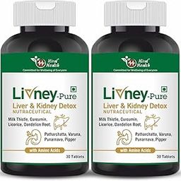 Hiral Health's Livney Pure Natural Liver & Kidney Detox Tablets – Supports Liver Cleansing, Kidney Function & Metabolism – 60 Tablets | Pack of 2-image-27
