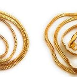 Combo of 1 gram artificial gold chain of men and women-image-35