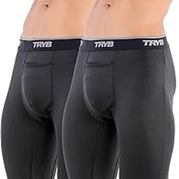 Mens Compression Shorts Long Leg Performance Underwear Spandex Running Workout Athletic Quick Dry Tights Boxer Brief Trunk Pro-Compression-Black-XL-picture-4