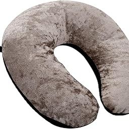 Kuber Industries Unisex U-Shaped 100 Percent Pure Memory Foam Soft Cushions Neck Rest Pillow for Travel, Car, Train, Flight, Bus (Black & Grey)-CTKTC39211-18
