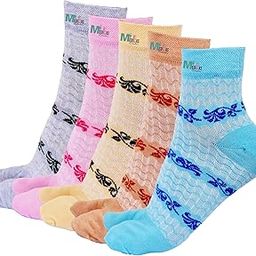 Assorted thumb Calf Socks for Women Cotton Blend for Running,cycling,yoga & gym,odour free breathable ultra soft for daily use and occasion pack of 3,5-image-15