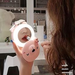 ETN Travel Mini Carton Make Up/Mirror with LED Lights USB Fan (Color May Vary)-10
