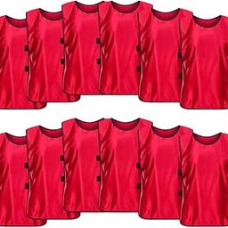SHIJIXING 12 Pack Scrimmage Training Vest, Sports Pinnies, Practice Jerseys, Practice Vest for Adult Youth Kids.-image-48