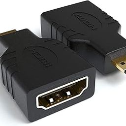 NISHTECH Micro HDMI Adapter (Not for Mobile Micro-USB), HDMI Female (Type-A) to Micro HDMI Male (Type-D) for Raspberry pi 4 Gold Plated Connector Converter Adapter (Pack of 1)-27