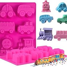 HUSAINI MART | 6 Cavity Thomas Choo Choo Train Car Jeep Bus Shape Soap Mould 1pc Mold for Cake Decorating Jelly Candy Model Icing Sugarcraft for Crayon Candle Chocolate Fimo 56g per Cell-image-39