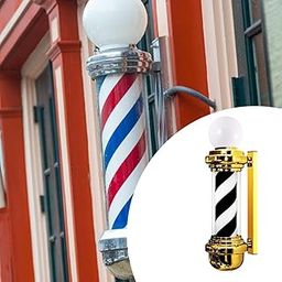 Bnf® Barber Pole LED Light Salon Rotating Light for Barbershop Outside Hair Salon black white Health & Beauty | Salon & Spa Equipment | Salon & Spa Supplies-image-78