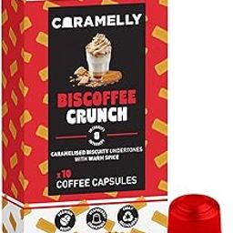 Caramelly Biscoffee Crunch Flavoured Nespresso Compatible Coffee Capsules, 10 Pods, Intensity - 8 | Medium Roast | Aluminium Coffee Pods-image-14