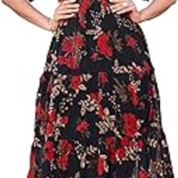 Women's Georgette Printed Dress | Women Midi Dress | One Piece Dress for Women | Dress for Women-image-88