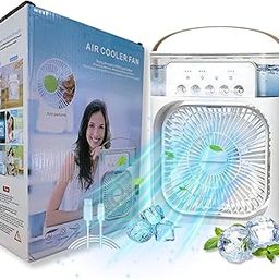 HATWAL Mini Cooler for Room Cooling AC Portable Mini Fan Artic Cooler with 7 Colors LED Light, 1/2/3 H Timer, 3 Wind Speeds and 3 Spray Modes for Office,Home,Dorm,Travel,Car-picture-11