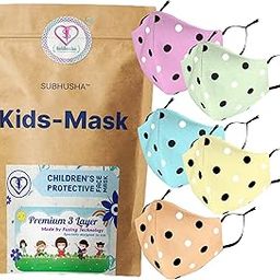 Kid's Cotton Dot Print Reusable & Washable& Breathable Skin Friendly Soft Cotton Face Mask with Adjustable Earloops Melt Blown and Without Valve Filter (Multicolour,Free Size)-image-36