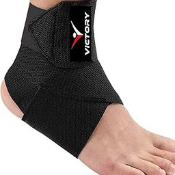 VICTORY Cotton Ankle Brace Support Compression Foot Pain Relief Ankle Support Adjustable Support Brace for Foot Care, Sprain, Injury, Swelling - Single, Free Size-27