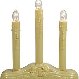 Electric Window Candle Lamp - 3 Lights Christmas Candle Lamp - Ivory Coloured Base Clear C7 Bulbs-picture-11