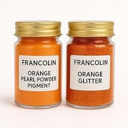 Francolin Pearl Powder & Glitter | Orange | Resin Art | Glitter – Shimmer for Epoxy, Tumblers, Slime & Nail Art 24 Shades – Cosmetic Grade – 20g*2-image-92