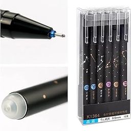 TIC TAC TOC Gel Ink Pens | Erasable Pen With Eraser || 0.5mm Fine Point | Creativity For Journaling/Writing/Drawing/Office/Home/School | Ink Colour- Blue... Pack of 6 (Multi Designs)-30