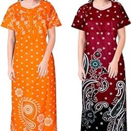 Women Printed Cotton NightyCOMBONT2580 XXL Multicolour-image-66