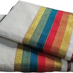 Jagasree Kerala Kasavu 4 inch fancy design single set mundu-image-19
