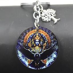 Hindu deity Shani Dev 3D Tree Of Life Charm Religious Keychain for Men and Women-image-75