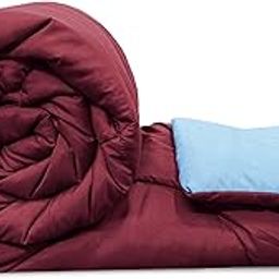 BSB HOME® 2nd Gen 300 GSM Microfiber Reversible Quilted Solid Super Soft and Cozy AC Comforter/Blanket/Quilt/Duvets for King Size/Double Bed Size (230X250 cm, Blue and Red)-image-23
