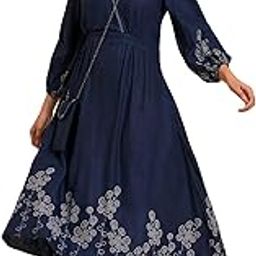 Women's Rayon Blue Mock Layer Western Dress with Slim Bag Calf Length-image-3