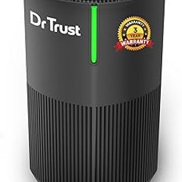 Dr Trust USA Zurich Portable Room Air Purifier, HEPA Filter UV 4 Stage Filtration & Air Quality Monitoring, Low Noise, 360° Air Inlet Removes 99.97% Pollutants Dust, Smoke, Bacterial Particles (Black)-image-36
