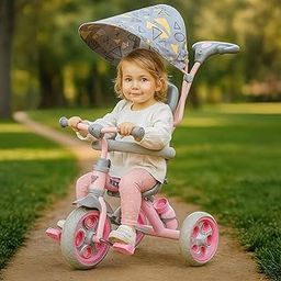 TOYSPHERE Nexa With Eva Wheels Kids/Baby Tricycle, Cycle For Kids, Tricycle For Kids For 1.5 To 5 Years, Baby Cycle With Canopy And Harness - Pink-picture-0