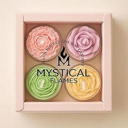 Mystical Flames Flower Tealight Candles | Banquet Garden Scent, Eco-Friendly and Smokeless | Tealight Candles for Gifting and Decor | Pack of 4-image-70