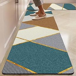 ishro home Premium Kitchen mats for Floor Anti Slip | Machine-Washable |Waterproof| 2 Pcs Set| (18 x 55 + 18 x28 inches) (Aurora)-22