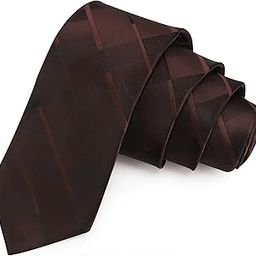 Geometrical Brown & Black Colored Microfiber Necktie for Men-22