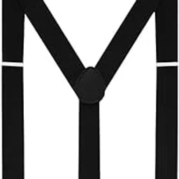 aenon fashion is my passion Men's Classic Black Suspenders and Bow Tie Set, Y-Back Design, Adjustable 30-50 cm, Pre-tied 12x6.5 cm Bow-picture-0