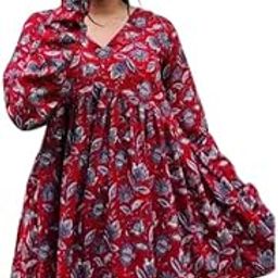 Printed Kurti for Womens V-Neck TOP with Beautifull Design, Full Sleeves-30