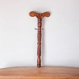Majestic Mart T-Shaped Yoga Danda Meditation | Wooden Yoga Danda Stick Improved Breath Flow in Nostrils and for Meditation Practices | Mala jaap Hand Stand,Indian Stick Used by Rishi Muni-image-76