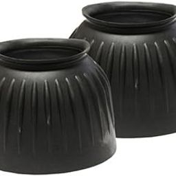 Jacks Pair Set 2 Black Rubber Horse Heavy Duty Pull On & Off Ribbed Bell Boots (X-Large)-image-15