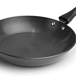 AGARO Elite Hard Anodised Tapper Frying Pan, 1.5L Capacity, 24 cm Diameter, Gas Oven Compatible, 3 mm Thick Plate, Riveted Handle, Frying, Cooking, Serving, Black-image-1