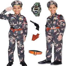 Kids Army Military Soldier Costume, Indian Fancy Dress Uniform-image-26