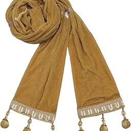 Men's Sherwani Dupatta/Stole, Made of Velvet (PCN-002-010A_Beige_2.5 Mtr Length)-18
