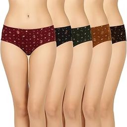 Shree Creations Women’s Cotton Hipster Panties (Pack of 3) – Soft & Comfortable Floral Printed Briefs Innerwear with Stretchable Elastic – Multicolor-image-5