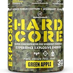 Hulk Nutrition Hardcore Pre-Workout Supplement, Energy Drink with Creatine Monohydrate, Arginine AAKG, Beta-Alanine, Explosive Muscle Pump, Caffeinated Punch - For Men & Women [30 Servings, Green Apple]-image-102