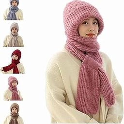 Winter Cap for Women Women’s 2-in-1 Integrated Hat & Scarf, Windproof Winter Woolen Cap with Ear Protection,Woolen Muffler for Girls Soft & Comfortable for Winter Activities (Multicolour)-picture-18
