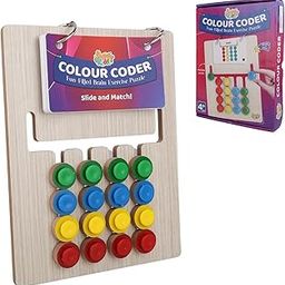 ToyTastic Wooden Montessori Slide Puzzle for Kids, Learning Toys for Kid, Slide Puzzle Game Color Matching Brain Teasers Logic Game Preschool Educational Toys for 3,4,5,6,7,8-image-93