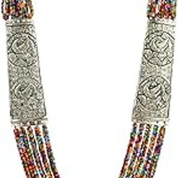 Fashion Jewellery Antique German Silver Oxidised Plated Tribal Cotton Thread Jewellery Necklace Earring Set for Women & Girls.(Valentine Gift Special).-image-37