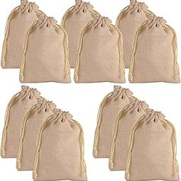Kuber Industries Potli | Wedding Potli | Drawstring Closure Potli | Wallet Potli | Christmas Gift Potli | Baby Shower Potli | Traditional Shagun Potli | 9x12 Inch | Large | Pack of 12 | Golden-picture-35