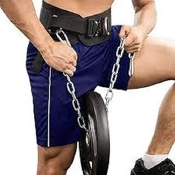 Race Fitness Dip Belt for Weightlifting, Pull-Ups, Powerlifting, Squats & Bodybuilding | 36 Inches Heavy Duty Stainless Steel Chain Free Size Belt With Neoprene Padded Back Support For Fitness Trainings (Black)-image-29